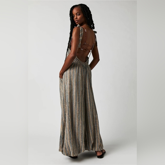 *Sold* NWOT FREE PEOPLE | These Days One-Piece Stripe Relaxed Jumpsuit - Picture 2 of 5